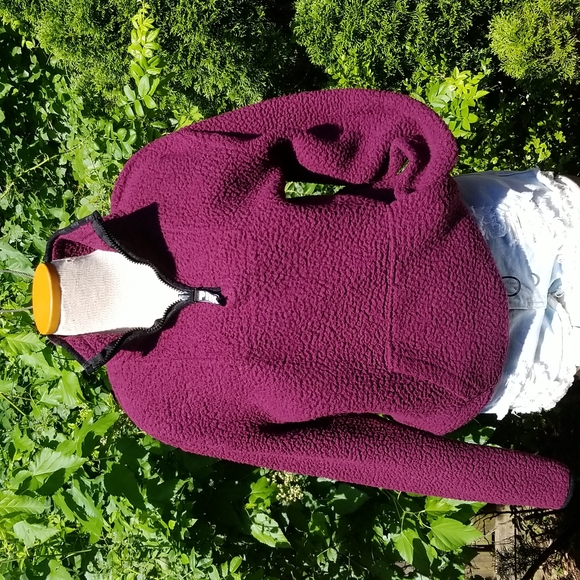 PINK Victoria's Secret FUZZY 1/4 ZIP PULLOVER - Picture 2 of 5